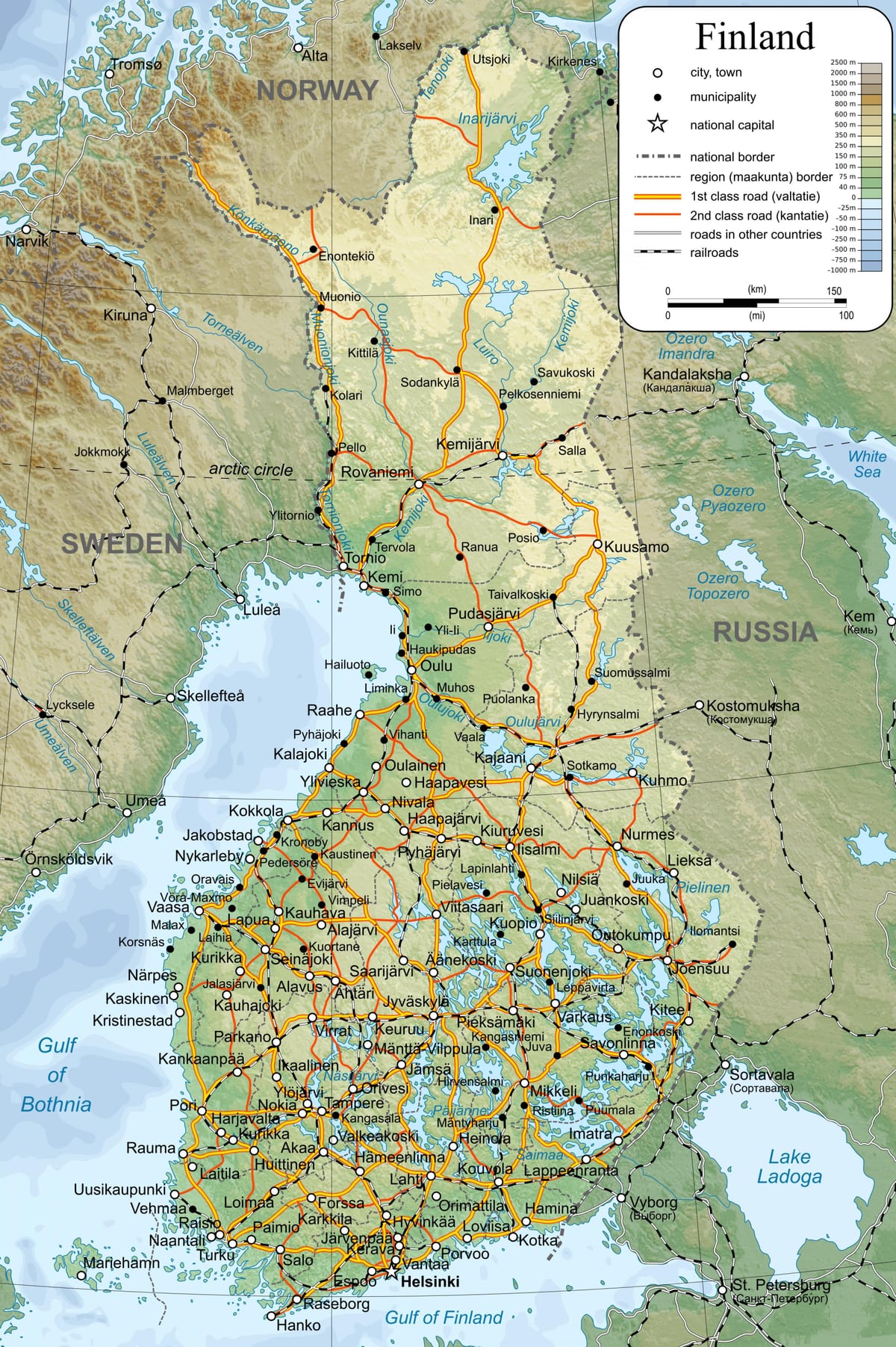 Финляндия на карте мира