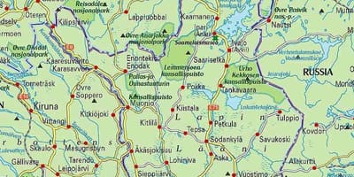 Карта Финляндии и Лапландии