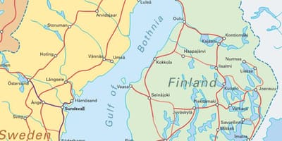 Финляндия на поезде на карте