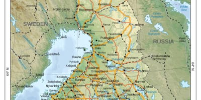 Карта Финляндии